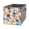 SYJTGDE Folding Storage Box Large Storage Box Blue And Orange Flowers Wardrobe Storage Large Storage Basket Decorative Folding Basket view 1