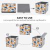 SYJTGDE Folding Storage Box Large Storage Box Blue And Orange Flowers Wardrobe Storage Large Storage Basket Decorative Folding Basket view 4