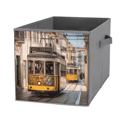 SYJTGDE Folding Storage Box Large Storage Box Lisbon Tram Wardrobe Storage Large Storage Basket Decorative Folding Basket