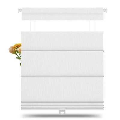 BERISSA Roman Shades,No Drill,Cordless,Top Down Bottom Up,White.70"W x 72"H