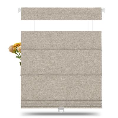 BERISSA Roman Shades,No Drill,Cordless,Top Down Bottom Up,SY Light Brown.38 W x 36" H
