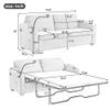 2-in-1 Design Pull Out Sofa Bed, Loveseat Sleeper with Twin Size Memory Mattress, Versatile Pull Out Couch Beds with Cup Holders, Phone Holder for Living Room/Small Spaces (Beige-11.2) view 2