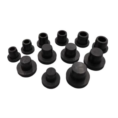 Silicone Rubber Hole Plug Blacks Solid T-Type Plug Cover, Snap-on Sealing End Cap Sealing Plug, 2.7mm to 17mm Hole Plug,10pcs(8mm)