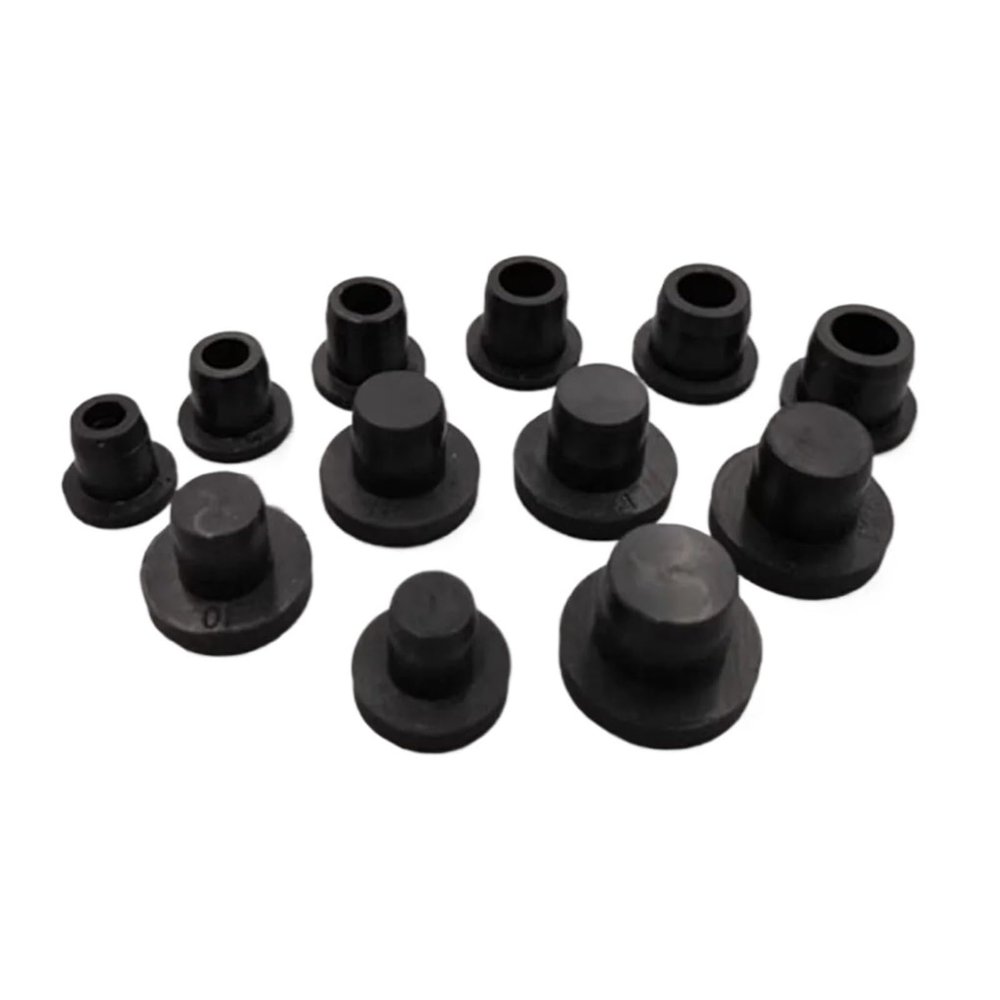 Silicone Rubber Hole Plug Blacks Solid T-Type Plug Cover, Snap-on Sealing End Cap Sealing Plug, 2.7mm to 17mm Hole Plug,10pcs(8mm)
