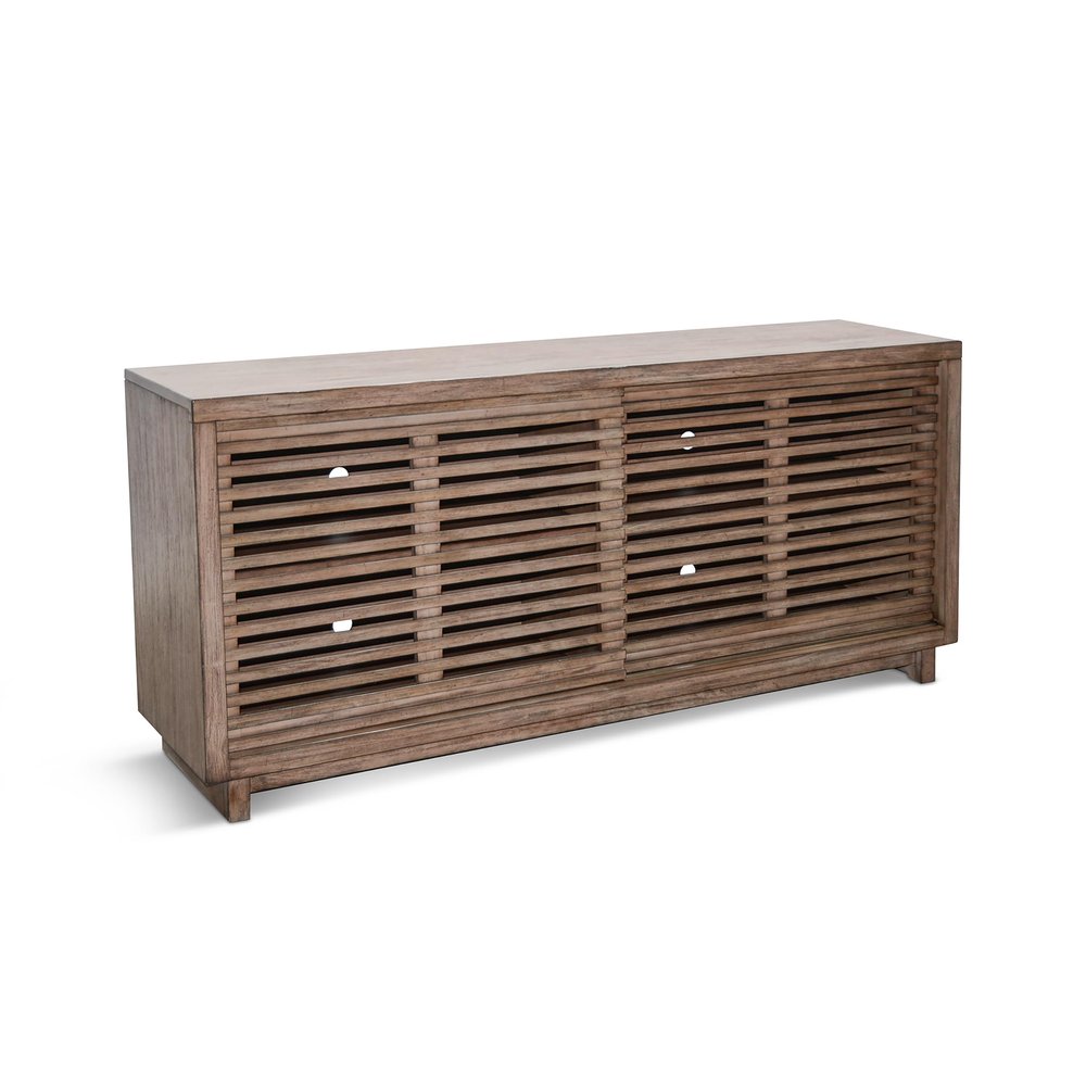 Sunny Designs 65" Slatted Door Wood TV Console