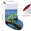 HKMNTGD Personalized Christmas Stocking,Custom Christmas Stockings, Green Lizard Printed16.5 Inches Xmas Stocking for Family Holiday Xmas Party Decor (1 Pcs) view 2