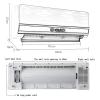 Wall Mounted Heater, Wall Mounted Remote Air Conditioner with Timer, Electric Heating Machine, Suitable for Home, Bedroom, Living Room, Bathroom, Silver, Gold (Silver) view 2