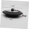 Rubber Bathtub Drain Stopper with Chain Black Stainless Steel Tub Plug view 2