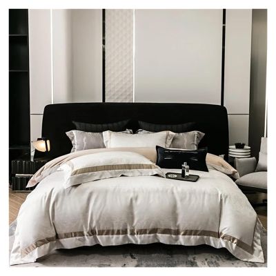 Grey Marble Bedding Set Egyptian Cotton Sateen Luxury 1000TC Frame Patchwork Duvet Cover Bed Sheet Pillow Shams Double Queen 4Pc,Bed