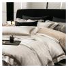 Grey Marble Bedding Set Egyptian Cotton Sateen Luxury 1000TC Frame Patchwork Duvet Cover Bed Sheet Pillow Shams Double Queen 4Pc,Bed view 2
