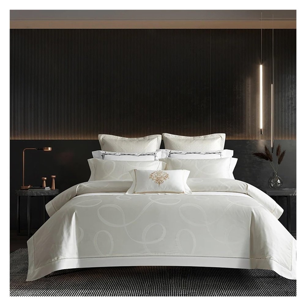 1000TC Egyptian Cotton Bedding Sets 106''x90''and 90'x90''US Size Duvet Cover Jacquard Bed Linen Pillowcase 4pcs,Cotton Duvet