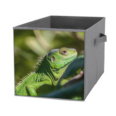 SYJTGDE Folding Storage Box Large Storage Box Green Lizard Wardrobe Storage Large Storage Basket Decorative Folding Basket