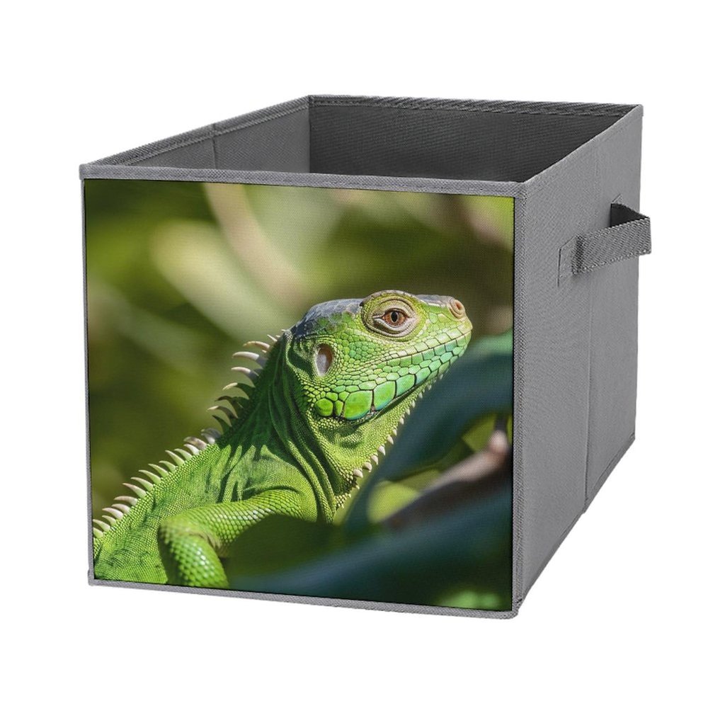 SYJTGDE Folding Storage Box Large Storage Box Green Lizard Wardrobe Storage Large Storage Basket Decorative Folding Basket