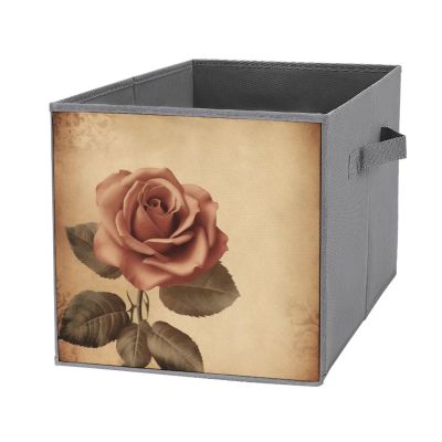 SYJTGDE Folding Storage Box Large Storage Box Vintage Rose Wardrobe Storage Large Storage Basket Decorative Folding Basket