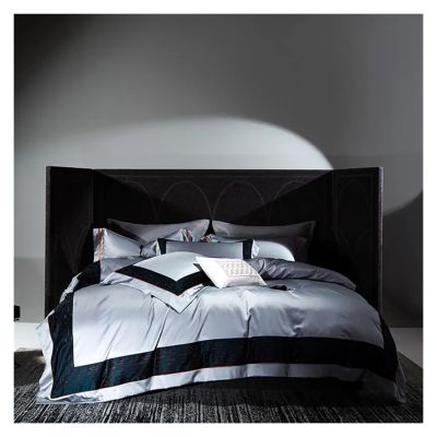 4Pcs 1600TC Premium Egyptian Cotton Sateen Duvet Cover Flat Sheet Pillow Shams Frame Patchwork Burnt Orange Pumpkin Bedding Set,Bed