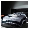 4Pcs 1600TC Premium Egyptian Cotton Sateen Duvet Cover Flat Sheet Pillow Shams Frame Patchwork Burnt Orange Pumpkin Bedding Set,Bed view 3