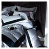 4Pcs 1600TC Premium Egyptian Cotton Sateen Duvet Cover Flat Sheet Pillow Shams Frame Patchwork Burnt Orange Pumpkin Bedding Set,Bed view 4