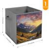 SYJTGDE Folding Storage Box Large Storage Box Mountain Sunset Landscape Wardrobe Storage Large Storage Basket Decorative Folding Basket view 2
