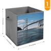 SYJTGDE Folding Storage Box Large Storage Box Mackinac Suspension Bridge Wardrobe Storage Large Storage Basket Decorative Folding Basket view 2
