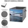 SYJTGDE Folding Storage Box Large Storage Box Mackinac Suspension Bridge Wardrobe Storage Large Storage Basket Decorative Folding Basket view 3