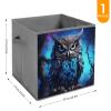 SYJTGDE Folding Storage Box Large Storage Box Blue Owl Wardrobe Storage Large Storage Basket Decorative Folding Basket view 2