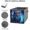 SYJTGDE Folding Storage Box Large Storage Box Blue Owl Wardrobe Storage Large Storage Basket Decorative Folding Basket view 3
