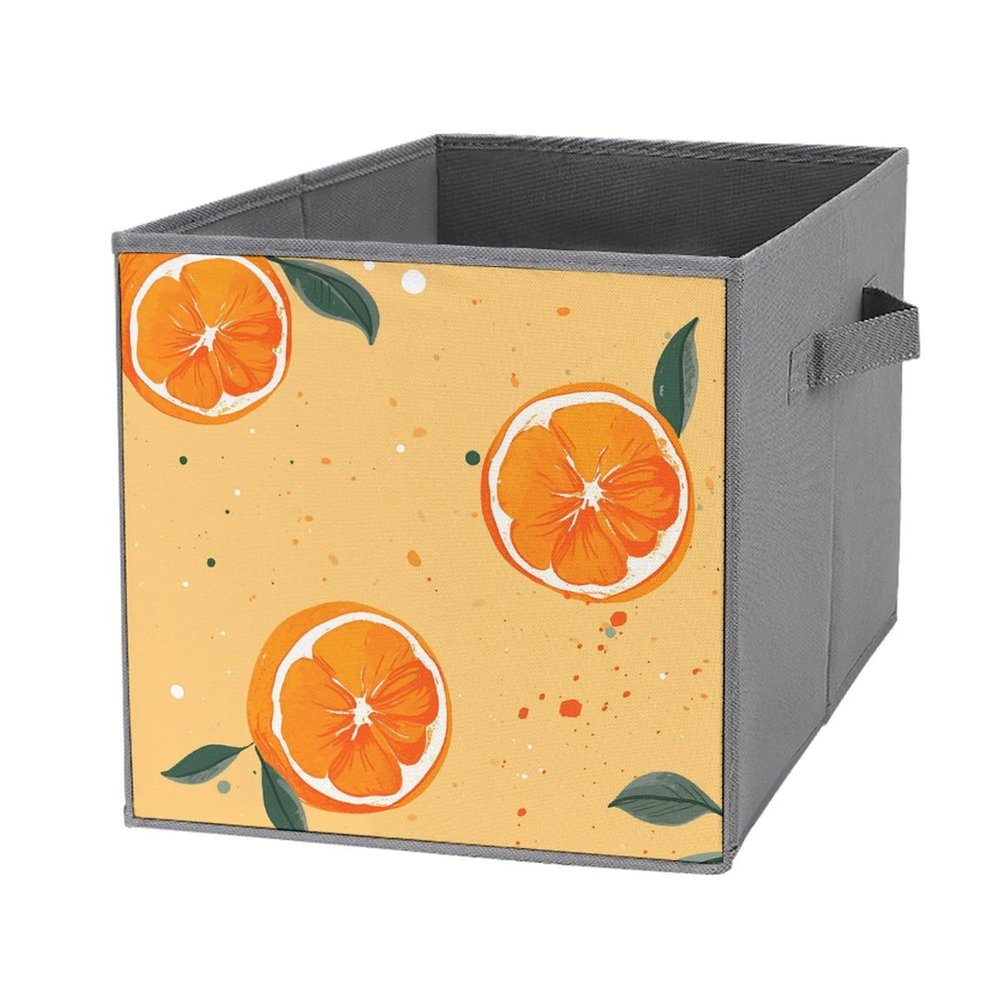 SYJTGDE Folding Storage Box Large Storage Box Cartoon Style Orange Wardrobe Storage Large Storage Basket Decorative Folding Basket