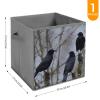 SYJTGDE Folding Storage Box Large Storage Box Black Crow Birds Wardrobe Storage Large Storage Basket Decorative Folding Basket view 2