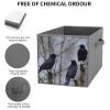 SYJTGDE Folding Storage Box Large Storage Box Black Crow Birds Wardrobe Storage Large Storage Basket Decorative Folding Basket view 3