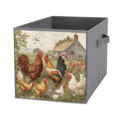 SYJTGDE Folding Storage Box Large Storage Box Chickens And Farm Wardrobe Storage Large Storage Basket Decorative Folding Basket