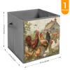 SYJTGDE Folding Storage Box Large Storage Box Chickens And Farm Wardrobe Storage Large Storage Basket Decorative Folding Basket view 2