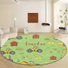 Round Rug 6ft Cartoon Farm Field Tractor Washable Circle Rug Non Slip Low Pile Small Circular Rug for Bedroom, Bathroom, Entryway, Kids Room, Office, Dorm view 1