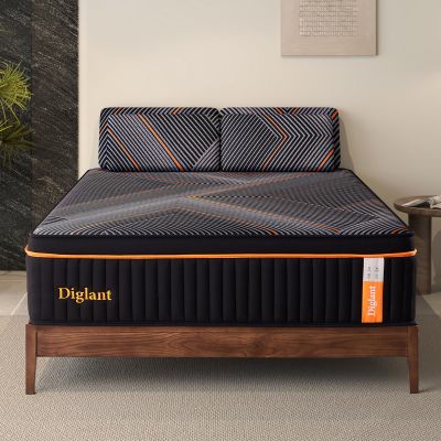 DIGLANT King Mattress, 14 Inch Soft Hybrid Memory Foam with Individually Pocket Springs King Size in Box, Plush for Pressure Relief,CertiPUR-US Certified,Edge Support