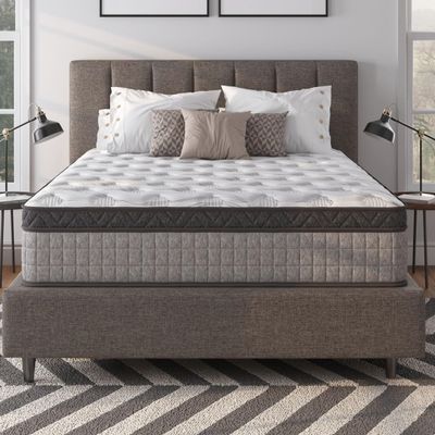Anwick 12" Queen Mattress, Diamond Hybrid Mattress in a Box & Memory Foam Mattress with Cooling Gel Memory, Pressure Relief, Motion Isolation, Medium Firm Mattress (12" Queen)