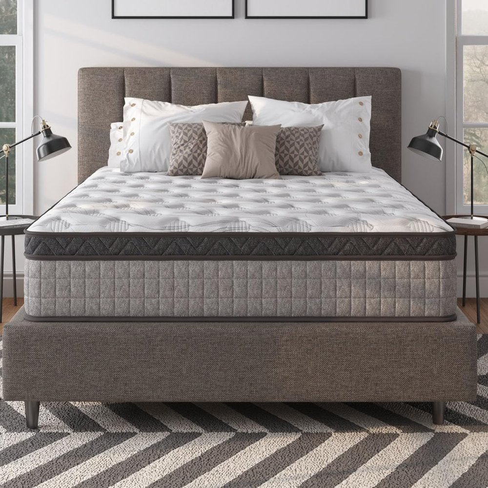 Anwick 12" Queen Mattress, Diamond Hybrid Mattress in a Box & Memory Foam Mattress with Cooling Gel Memory, Pressure Relief, Motion Isolation, Medium Firm Mattress (12" Queen)