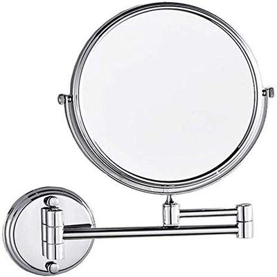 DAHSLNWKN Bathroom Beauty Mirror Hotel Bathroom Wall-Mounted Mirror Folding Telescopic Magnification Double-Sided Makeup Mirror