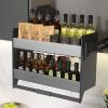 ZDJZMGZ Pull-down Kitchen Shelf, Metal Retractable Spice Rack, Multi-purpose Storage Rack for Cafes, Pantries (34 * 10.7) view 1