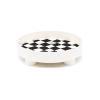 Sunicon Round Storage Tray, Necklace Tray Jewelry Holder Organizer, Dessert Plate Fruit DishRing Dish, Large Checkerboard Design Storage Plate, for Fruit, Perfume, Towel Dresser (White Large) view 1