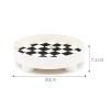 Sunicon Round Storage Tray, Necklace Tray Jewelry Holder Organizer, Dessert Plate Fruit DishRing Dish, Large Checkerboard Design Storage Plate, for Fruit, Perfume, Towel Dresser (White Large) view 2