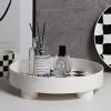 Sunicon Round Storage Tray, Necklace Tray Jewelry Holder Organizer, Dessert Plate Fruit DishRing Dish, Large Checkerboard Design Storage Plate, for Fruit, Perfume, Towel Dresser (White Large) view 3