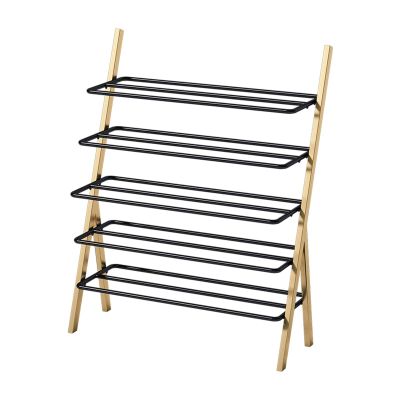 3FLQOOPP Shoe Rack for Entryway Shoe Rack Modern Fashion Style Metal Storage Shelves Space-Saving Free Standing 5-Tier Shoe Organiser 23.6 * 11.8 * 39.7in Shoe Shelf Organizer (Color : 1) (1)