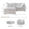 Cloud Couch Modular Sectional Sofa with Storage Ottoman,L Shaped Couch for Living Room,80.3" inch Down Filled 3 Seater Convertible Sectional Sofas for Office Apartment,White view 2