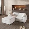 Cloud Couch Modular Sectional Sofa with Storage Ottoman,L Shaped Couch for Living Room,80.3" inch Down Filled 3 Seater Convertible Sectional Sofas for Office Apartment,White view 3