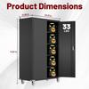 Reykilor Tall & Wide Metal Garage Storage Cabinet with 4 Adjustable Shelves, 43''W x 22''D x 72''H with Wheels & Pegboards, Heavy Duty Lockable Garage Cabinet for Warehouse, Basement, Office, Gym view 2