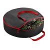 AOLHXY Christmas Wreath Storage Bag - Handles Made Of Durable Oxford Polyester Material Storage Bag with Tarp Material and Reinforced Handle Extra Large Holiday Wreaths Container view 1