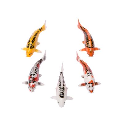 Lakiliki Art and Decor Dragon Scale Edition Realistic Handmade Koi Fish Figurine Unique Miniature Japanese Carp Home Decoration (1 Fish - 2.36 INCHES, Clear Base - Glossy Coating)