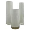 Bergamo Art Set of 3 Decorative Handmade Glass Cylinder Flower Vase in White view 1