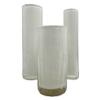 Bergamo Art Set of 3 Decorative Handmade Glass Cylinder Flower Vase in White view 3