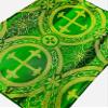 New Creations Fabric & Foam Inc, Religious Brocade Runner Tablecloth | Liturgical Fabric | Runner Ecclesiastical Jacquard | Church | Vestment-Cross Brocade. (Green / Gold, 14" Wide x 90" Long) view 2