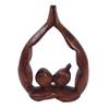 Stoneage Arts Romantic Elegant Heart and Kissing Couple Sculptures Hand Made by Our Skilled Artisans from Native Suar Wood (Lovers, 6 Inch) view 1